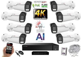 MS AI hybrid Light Park IP 8 kamerový set so switchom 8 Mpix (6070K8B)