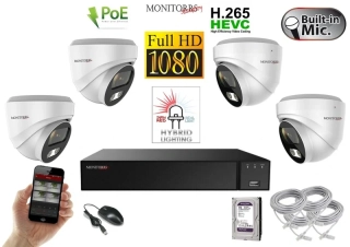 Monitorrs Security Hybrid Light IP 4 kamerový set 2 Mpix WDome (6211K4)