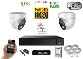 MS Hybrid Light IP 2 kamerový set so switchom 2 Mpix WDome (6211K2B)