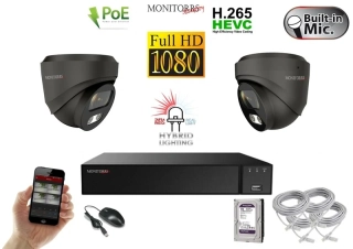 Monitorrs Security Hybrid Light IP 2 kamerový set 2 Mpix GDome (6212K2)