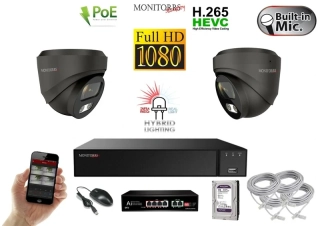 MS Hybrid Light IP 2 kamerový set so switchom 2 Mpix GDome (6212K2B)