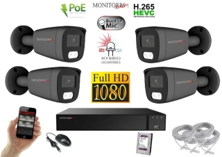 Monitorrs Security Hybrid Light IP 4 kamerový set 2 Mpix GTube (6214K4)