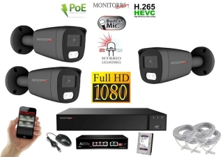 MS Hybrid Light IP 3 kamerový set so switchom 2 Mpix GTube (6214K3B)