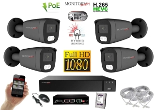 MS Hybrid Light IP 4 kamerový set so switchom 2 Mpix GTube (6214K4B)