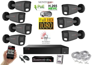 MS Hybrid Light IP 7 kamerový set so switchom 2 Mpix GTube (6214K7B)