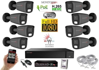 MS Hybrid Light IP 8 kamerový set so switchom 2 Mpix GTube (6214K8B)