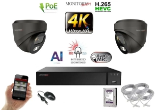 Monitorrs Security AI Hybrid Light IP 2 kamerový set 8 Mpix GDome (6482K2)