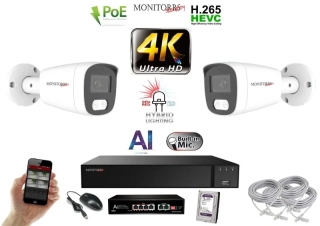 MS AI Hybrid Light IP 2 kamerový set so switchom 8 Mpix WTube (6484K2B)