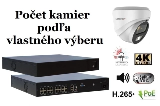 Monitorrs Security AI hybrid light IP kamerový set 8 Mpix WDome (6481K8+)