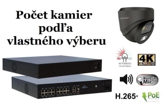 Monitorrs Security AI hybrid light IP kamerový set 8 Mpix GDome (6482K8+)