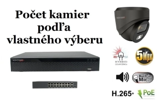MS AI hybrid light IP kamerový set so switchom 5 Mpix GDome (6142K8+B)