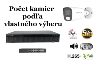 MS AI hybrid light IP kamerový set so switchom 5 Mpix WTube (6143K8+B)