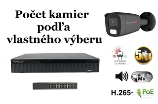 MS AI hybrid light IP kamerový set so switchom 5 Mpix GTube (6144K8+B)