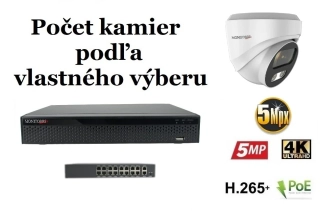 MS AI IP kamerový set so switchom 5 Mpix WDome (6370K8+B)