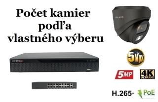 MS AI IP kamerový set so switchom 5 Mpix GDome (6371K8+B)