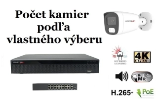 MS AI hybrid light IP kamerový set so switchom 8 Mpix WTube (6484K8+B)