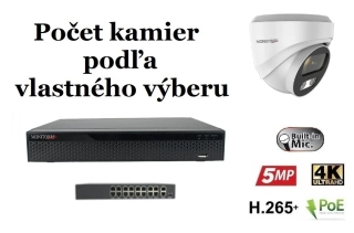 MS AI IP kamerový set so switchom 8 Mpix WDome (6376K8+B)