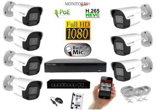 MS IP 7 kamerový set so switchom 2 Mpix WTube Plast (6023K7B)